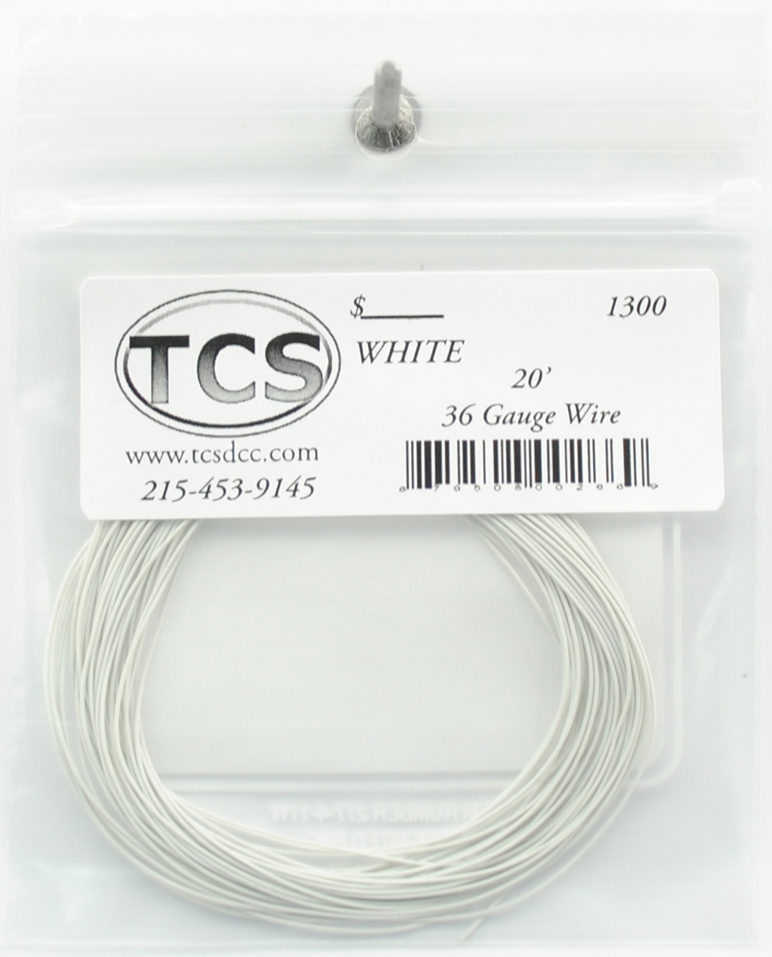 20ft 36 Gauge White Wire